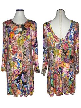 Uncle Frank Multicolor Floral Printed Dress size Large